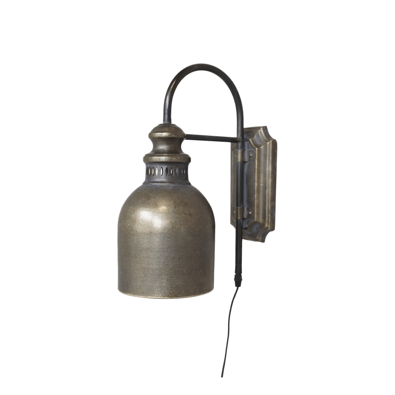 Vegg lampe H38 cm i antikk messing