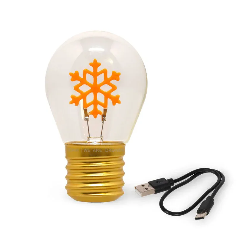 Lyspære lampe, oppladbar Snøflak Legami 