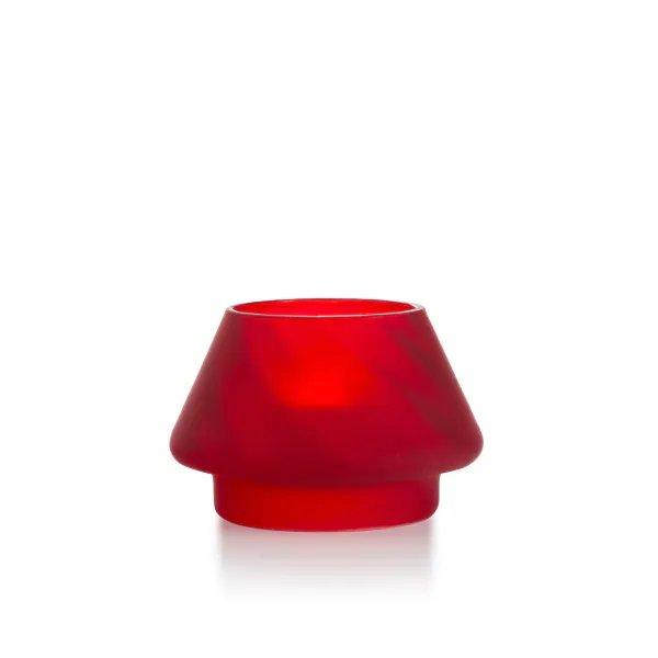 Hovedbilde Gran Lyslykt 2 pk i frostet rødt glass fra ...