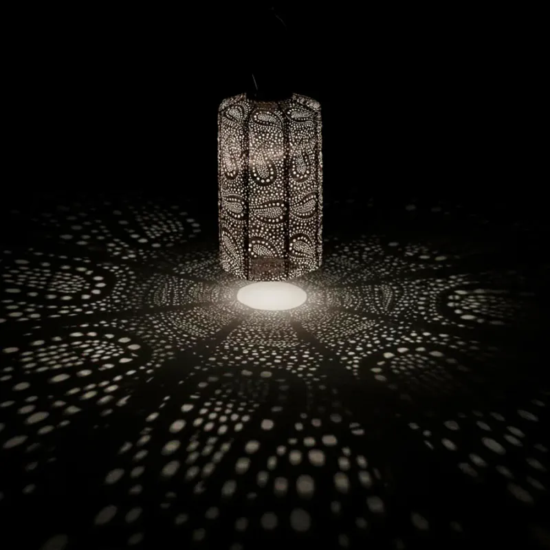 Lumiz Solcelle Led Lykt Cylinder 18 Paisley Soft Blush
