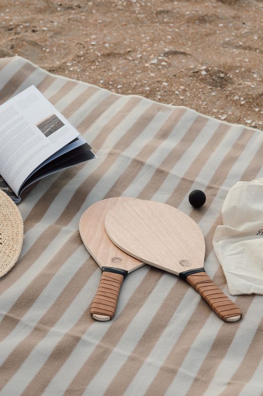 Strandtennis av poppeltre med håndtak i vegansk skinn Vinga
