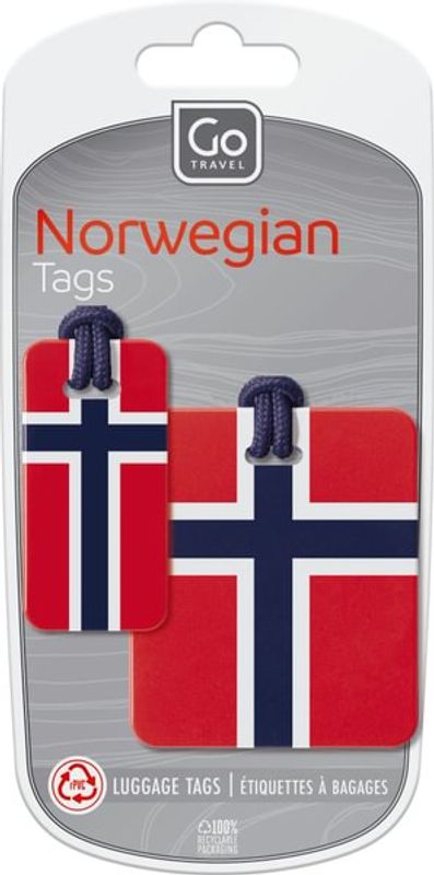 Go Travel Bagasjemerker 2-pk, Norsk Flagg
