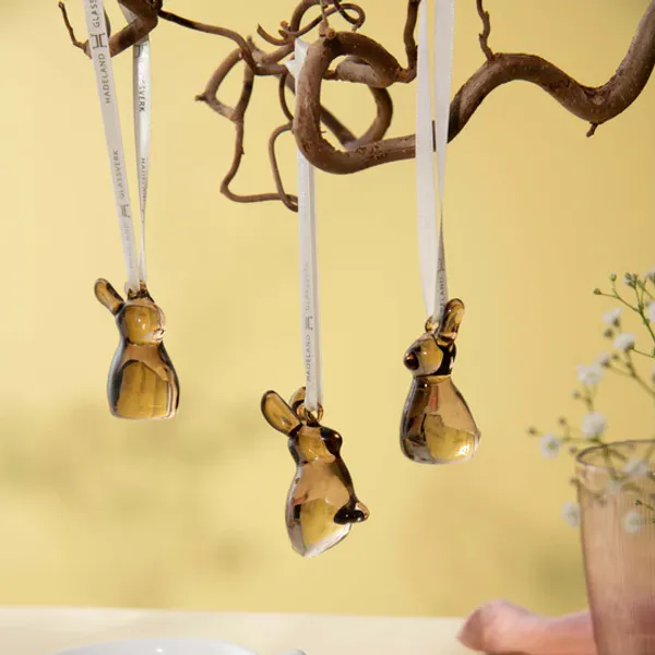 Hovedbilde Hadeland Glassverk, Harer hengepynt 3 pk 5 cm