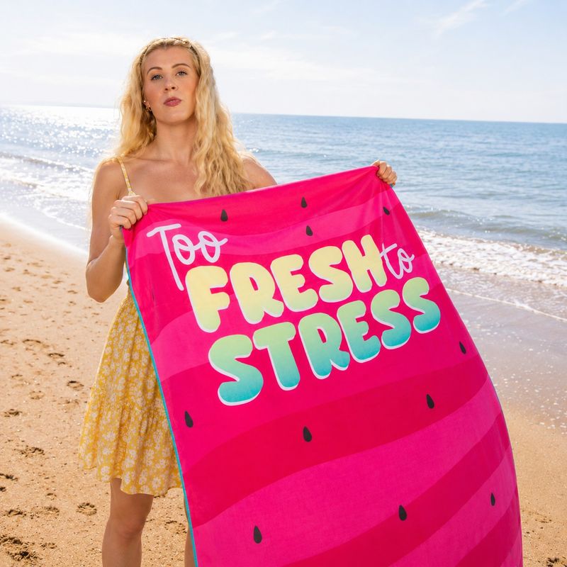 Strandhåndkle Too Fresh To Stress 85x180 cm 