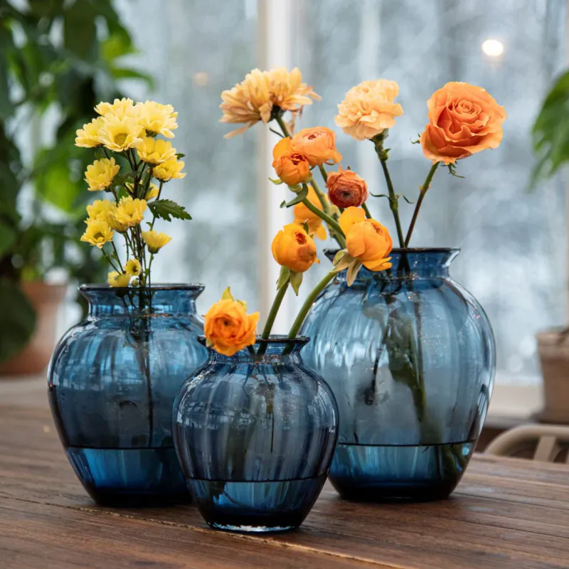 Emily Vase 17,5cm Blå Optikk